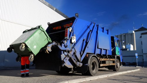 Rubbish collection vehicle in Rotherhithe