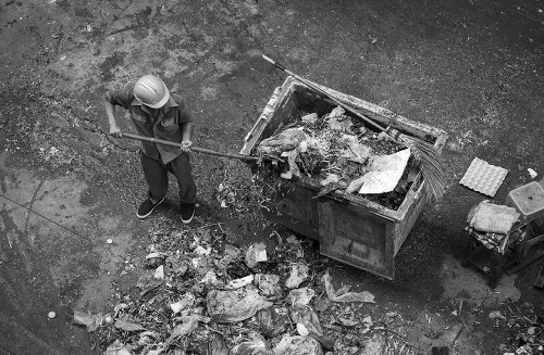 Greenwich rubbish collection truck on the street