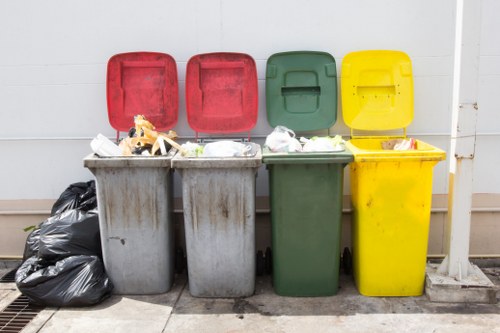 Rubbish collection trucks in Anerley streets