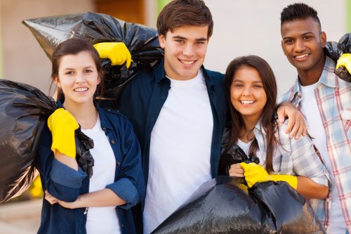 Recycling bins for separating different types of waste