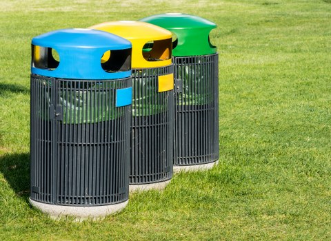 Residential waste bins ready for collection