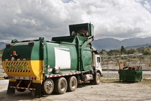 Recycling bins being sorted in a South East London neighborhood