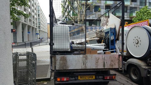 Recycling bins arranged along Sydenham Hill