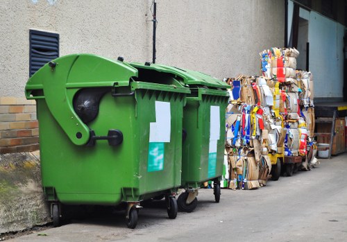 Fleet of rubbish collection vehicles in South East London