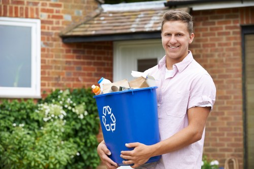 Recycling bins organized for efficient waste segregation in South Norwood