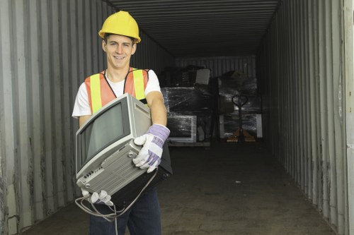 Residents sorting recyclables in New Eltham