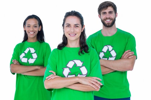 Community members participating in a clean-up event